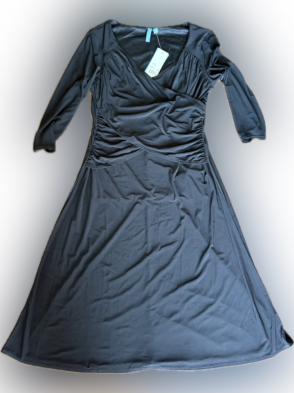 NWT B-Slim Faux Wrap Jersey Dress With Built In Shape-wear Size Medium